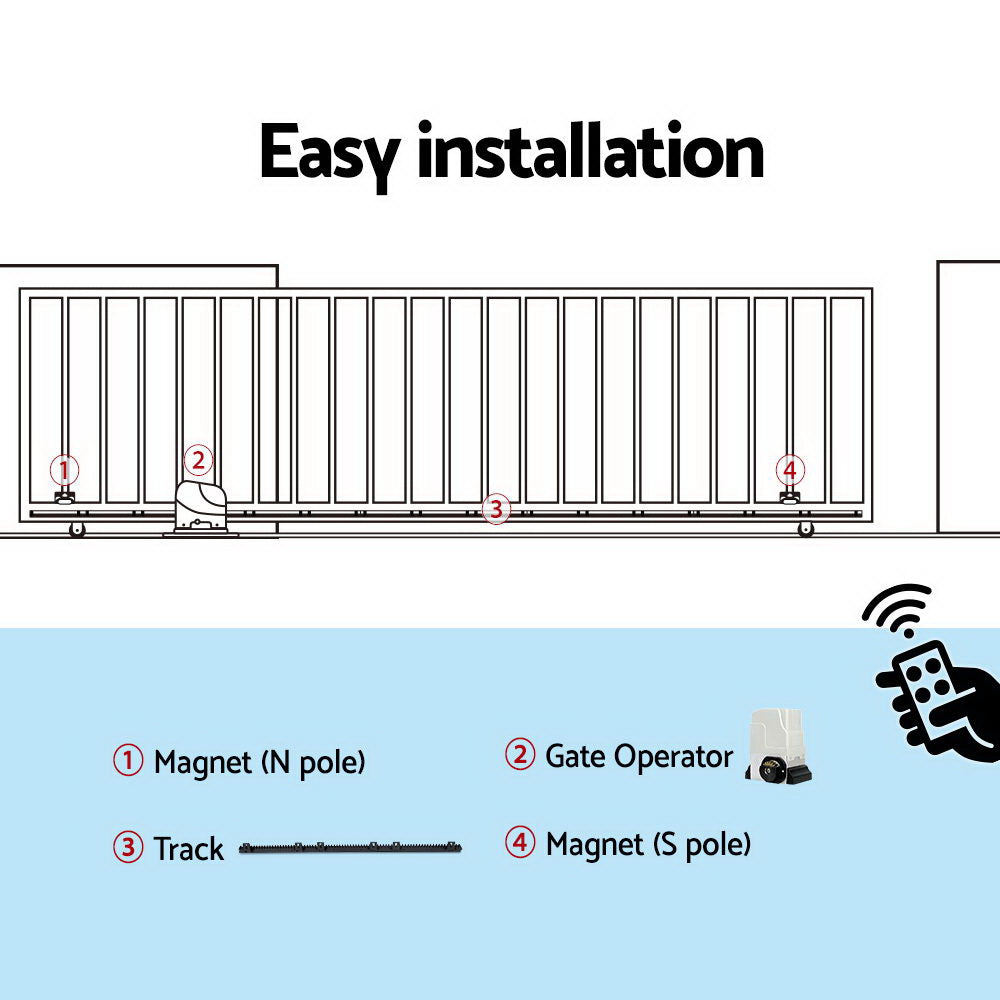 Lockmaster Automatic Sliding Gate Opener Kit 6M 1800KG