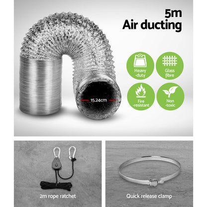 Greenfingers 6inchesVentilation Kit Fan Grow Tent Kit Carbon Filter Duct Speed Controlled,Greenfingers 6inchesVentilation Kit Fan Grow Tent Carbon Filter Duct Speed Controlled