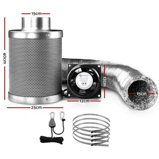 Green Fingers 6inchesVentilation Kit Fan Hydroponics Grow Tent Kit Carbon Filter Duct,Green Fingers 6inchesVentilation Kit Fan Hydroponics Grow Tent Kit Carbon Filter Duct