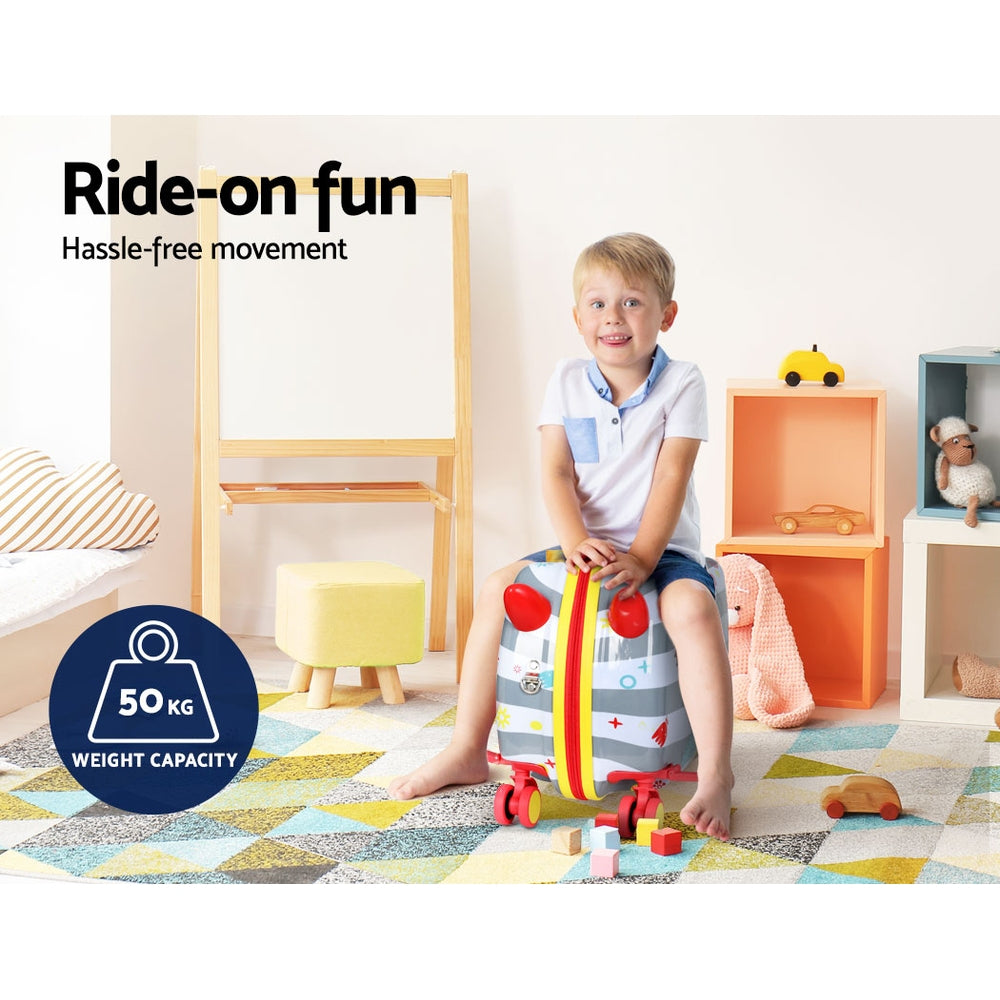 Wanderlite 17inches Kids Ride On Luggage Children Suitcase Trolley Travel Octopus