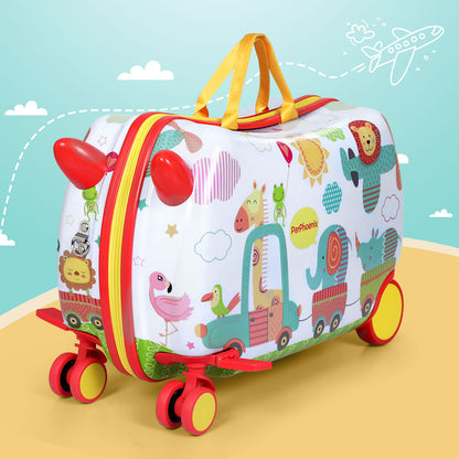 Wanderlite 17inches Kids Ride On Luggage Children Suitcase Trolley Travel Zoo