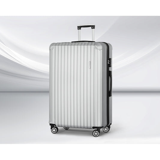 Wanderlite 28-inch Luggage Set with TSA Lock�ABS Hard Shell Travel Suitcase Organiser Luggage Case Light Grey