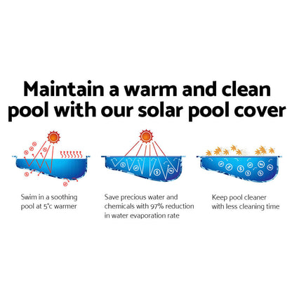 Aqua Buddy Pool Cover 9.5x5m 400 Micron Swimming Pool Solar Blanket Blue Silver