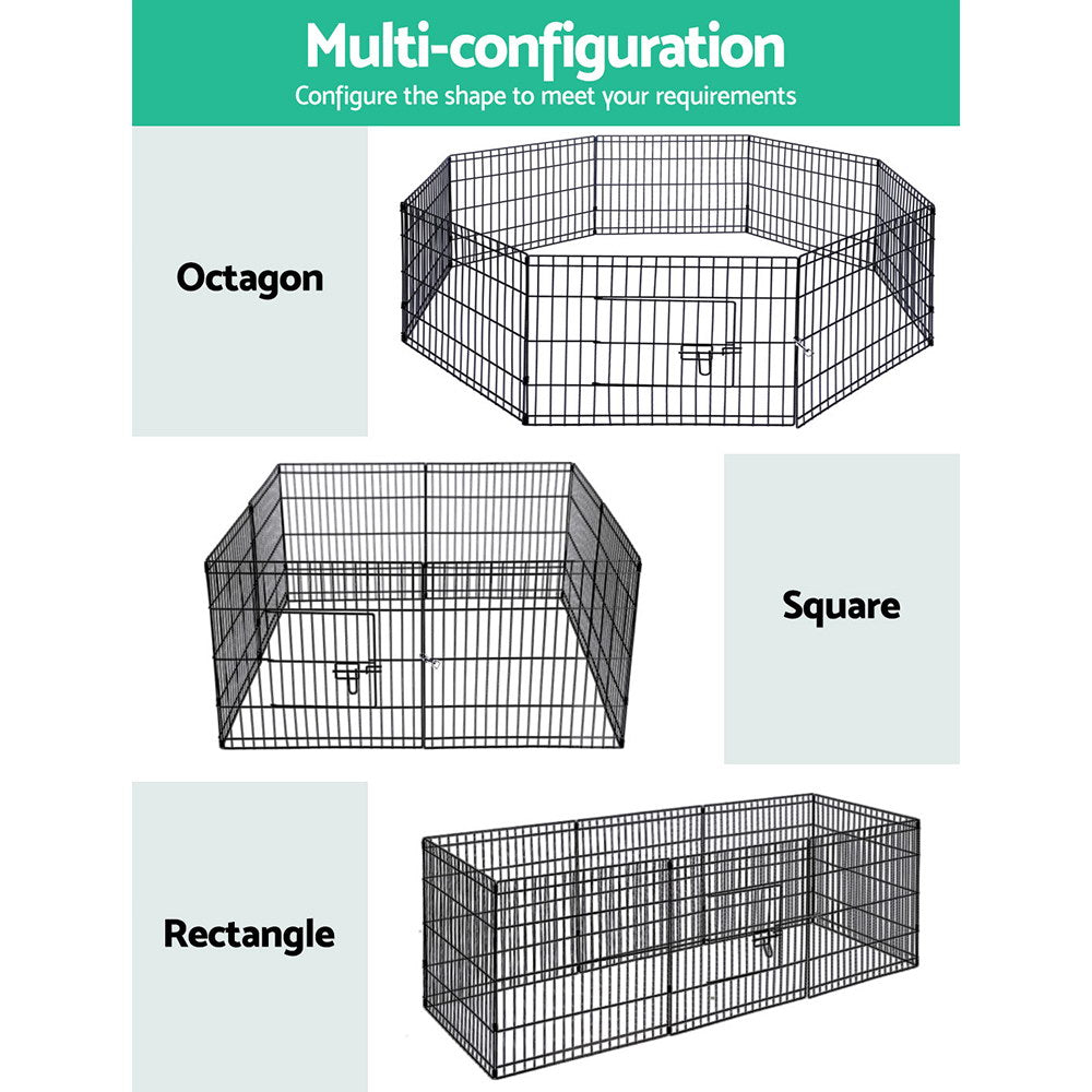 i.Pet 24inches 8 Panel Dog Playpen Pet Fence Exercise Cage Enclosure Play Pen