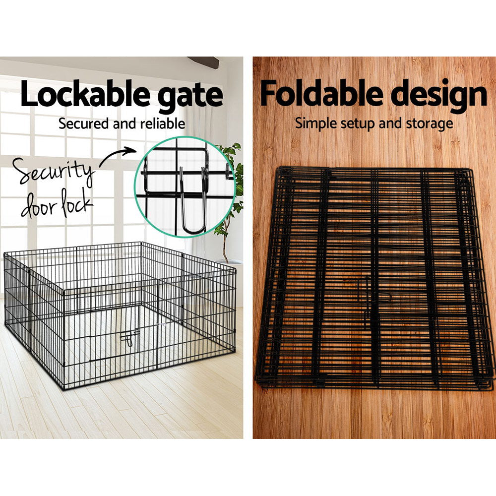 i.Pet 24inches 8 Panel Dog Playpen Pet Fence Exercise Cage Enclosure Play Pen