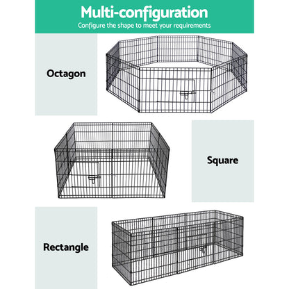 i.Pet 2x24inches 8 Panel Dog Playpen Pet Fence Exercise Cage Enclosure Play Pen