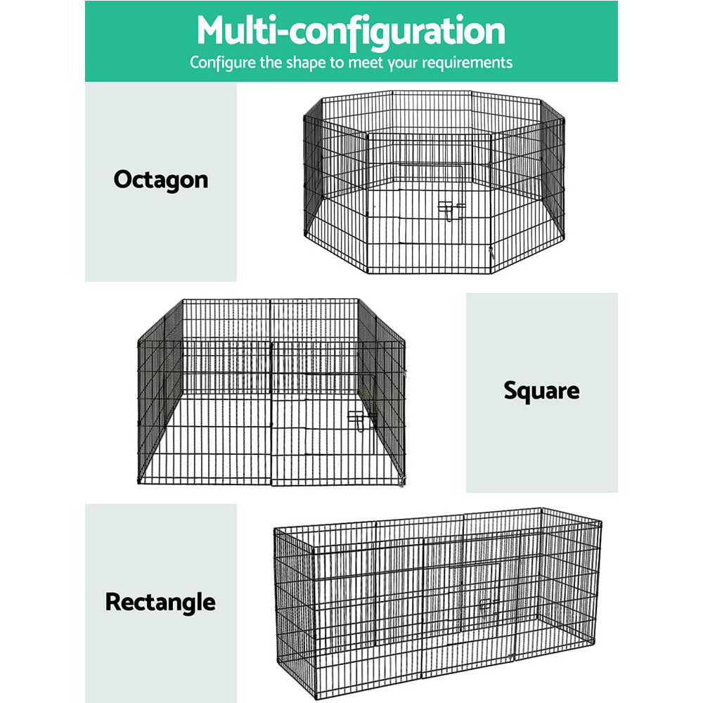 i.Pet 2x30inches 8 Panel Dog Playpen Pet Fence Exercise Cage Enclosure Play Pen