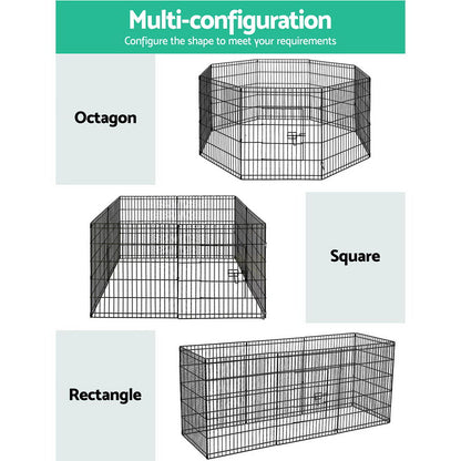 i.Pet 2x30inches 8 Panel Dog Playpen Pet Fence Exercise Cage Enclosure Play Pen