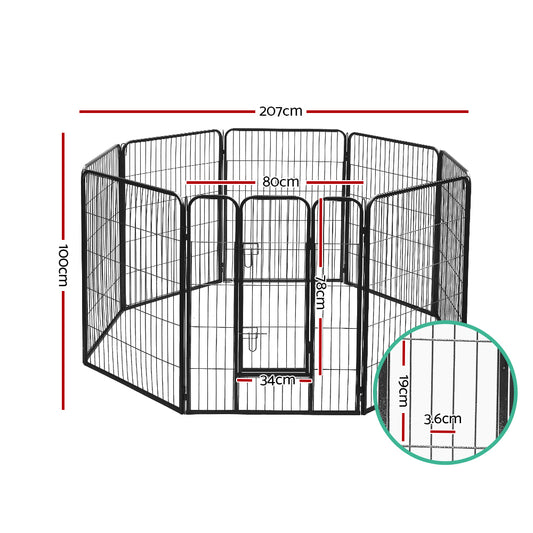 i.Pet 40inches 8 Panel Dog Playpen Pet Exercise Cage Enclosure Fence Play Pen