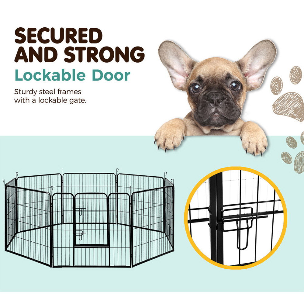 i.Pet 32inches 8 Panel Dog Playpen Pet Exercise Cage Enclosure Fence Play Pen