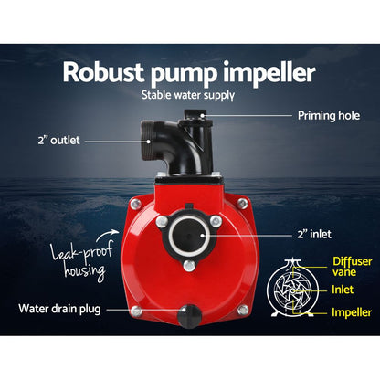 Giantz Petrol Water Pump 2inches High Flow Transfer Fire Fighting Irrigation