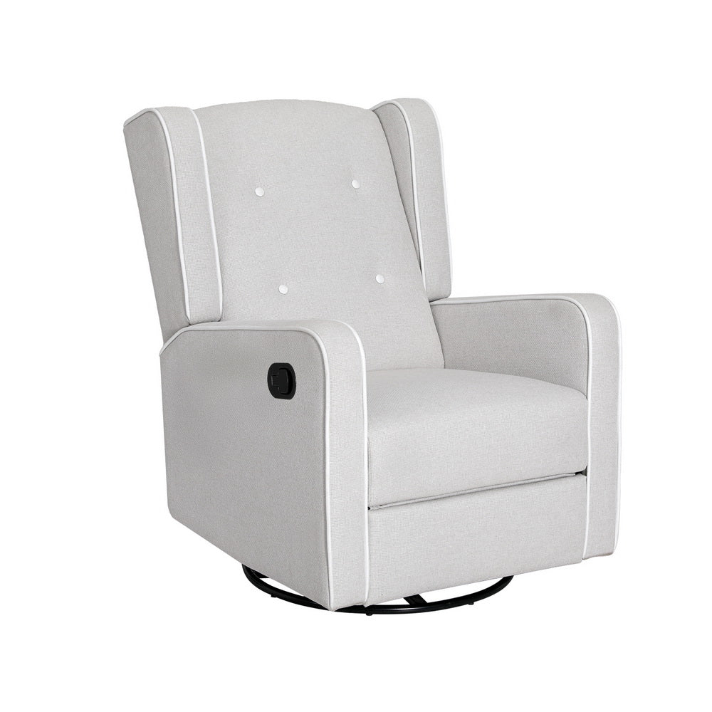 Artiss Recliner Armchair 360锟�Swivel Grey Fabric