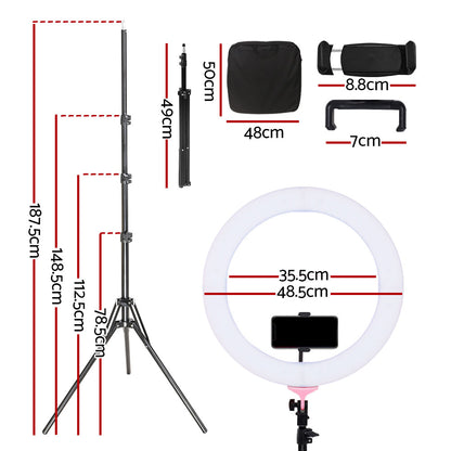 Embellir Ring Light 19inches Tripod Stand Pink