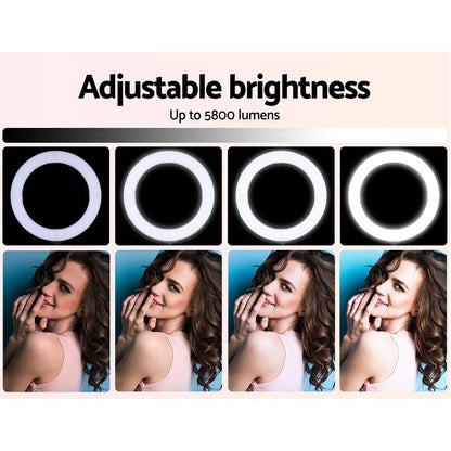 Embellir Ring Light 19inches Tripod Stand Silver