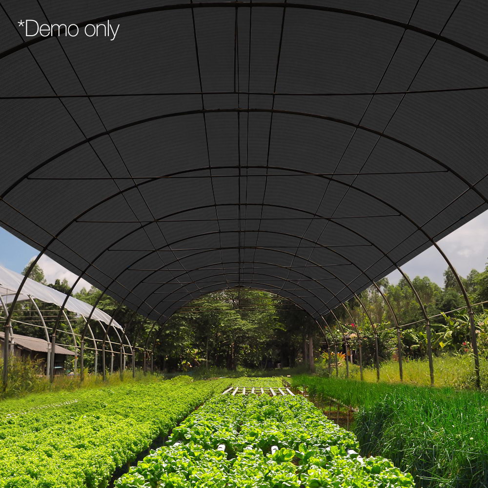 Instahut 90% Shade Cloth 3.66x10m Shadecloth Sail Heavy Duty Black