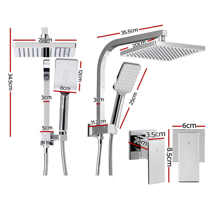 Cefito 8'' Rain Shower Head Set Handheld Square High Pressure wins Tap锟紺hrome