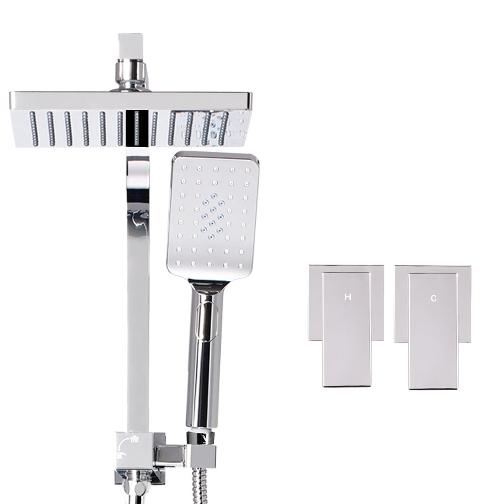 Cefito 8'' Rain Shower Head Set Handheld Square High Pressure wins Tap锟紺hrome