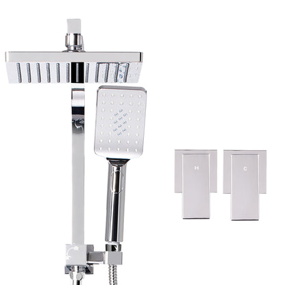 Cefito 8'' Rain Shower Head Set Handheld Square High Pressure wins Tap锟紺hrome