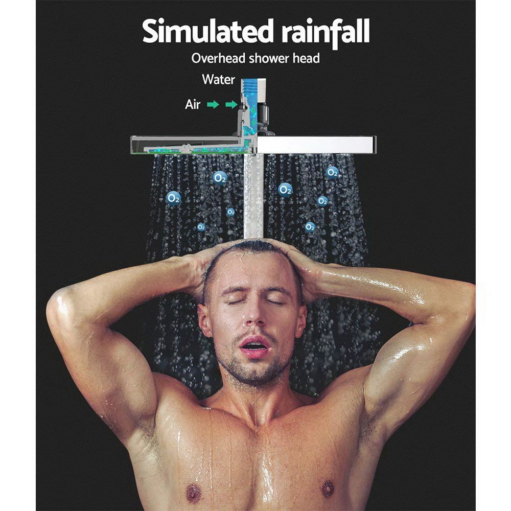 Cefito 8'' Rain Shower Head Set Handheld Square High Pressure wins Tap锟紺hrome