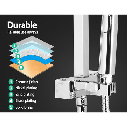 Cefito 8'' Rain Shower Head Set Handheld Square High Pressure wins Tap锟紺hrome