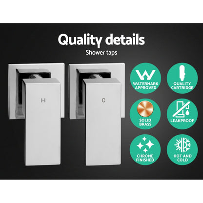Cefito 8'' Rain Shower Head Set Handheld Square High Pressure wins Tap锟紺hrome