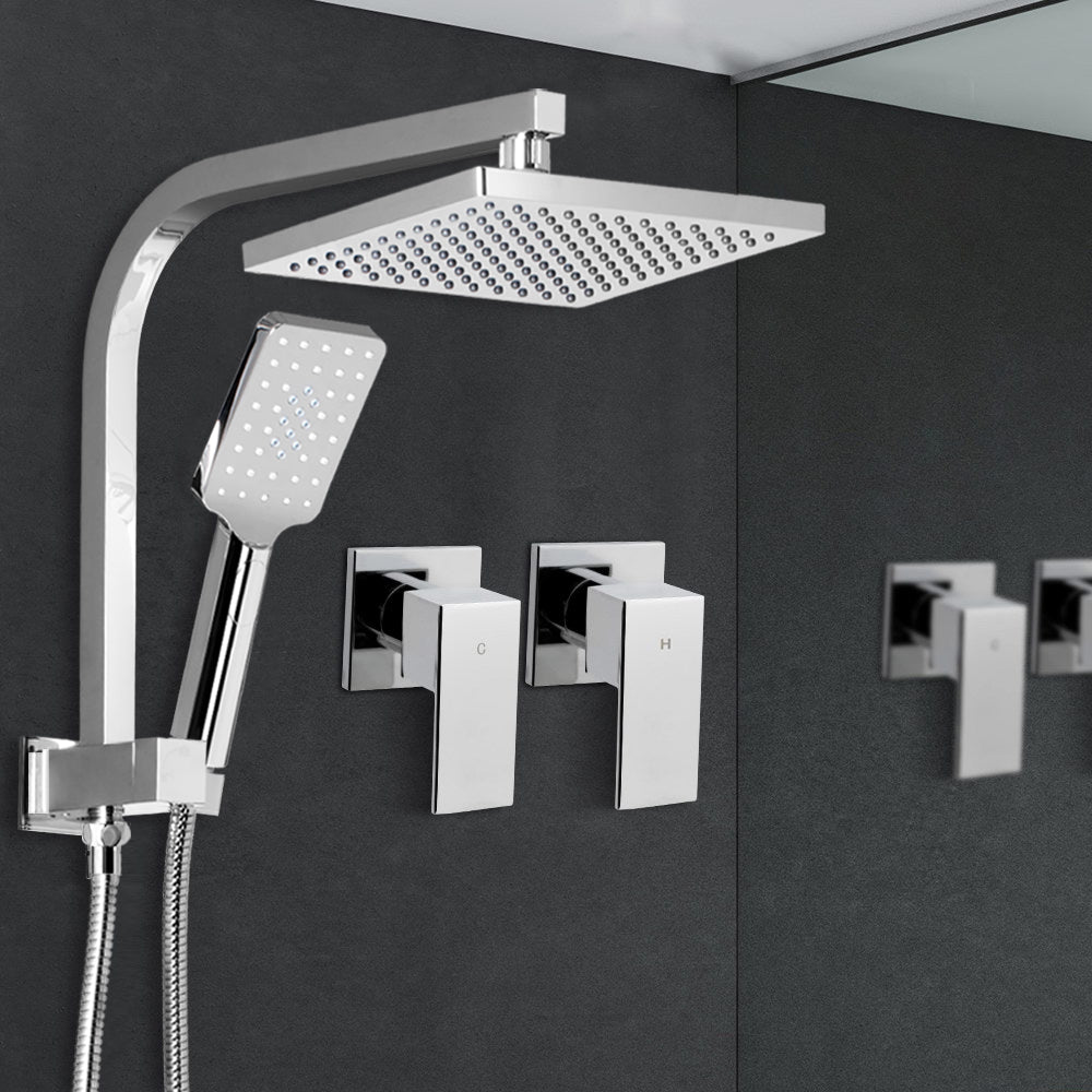 Cefito 8'' Rain Shower Head Set Handheld Square High Pressure wins Tap锟紺hrome