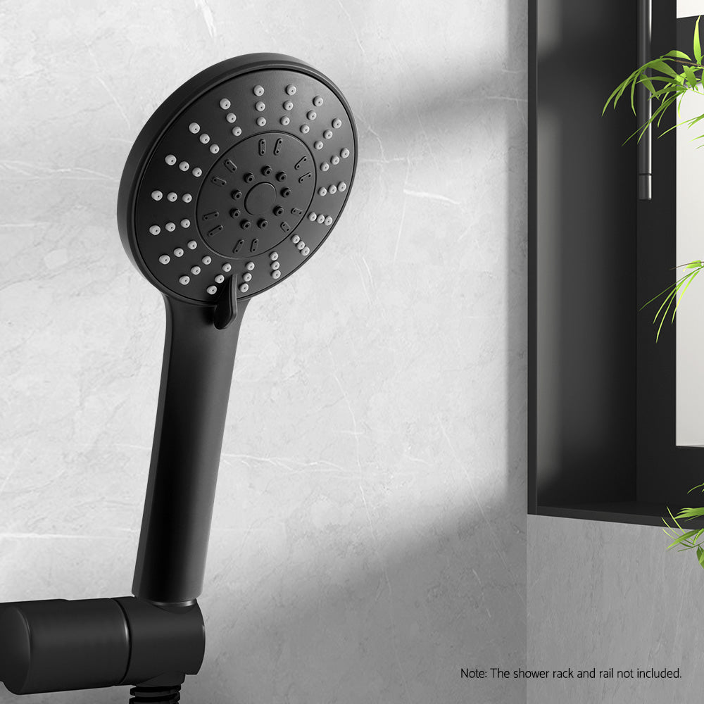 Handheld Shower Head 4.5inches High Pressure 5 Modes Poweful Round Black