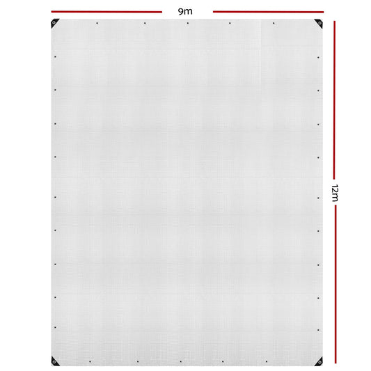 Instahut Tarp Tarpaulin 9x12m Canvas Heavy Duty Camping Cover Clear