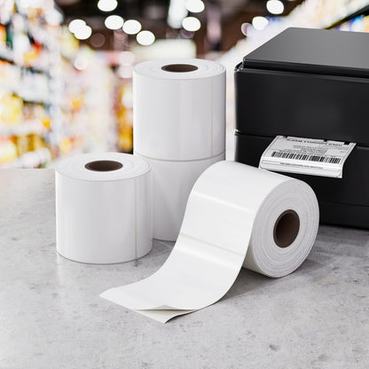 4 Rolls Direct Thermal Labels Paper Printer Paper Barcode脗聽Shipping Stickers