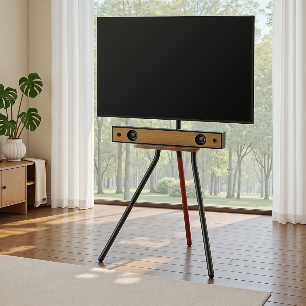 Artiss TV Stand Wooden Tray 24-55inches Swivel Height Adjustable