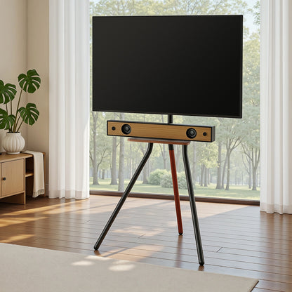 Artiss TV Stand Wooden Tray 24-55inches Swivel Height Adjustable