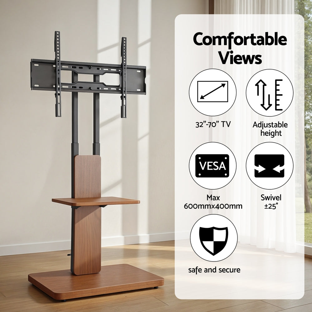 Artiss TV Stand 32-70inches Wooden Tray Swivel Height Adjustable