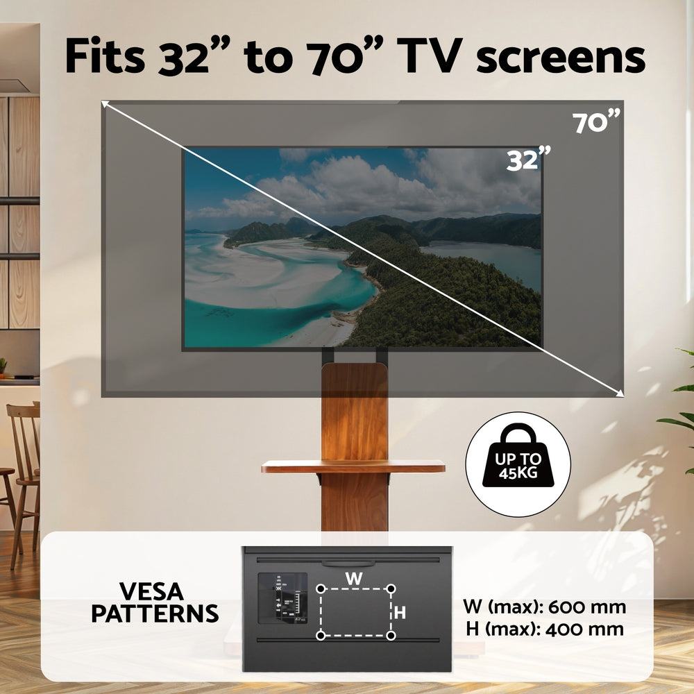 Artiss TV Stand 32-70inches Wooden Tray Swivel Height Adjustable