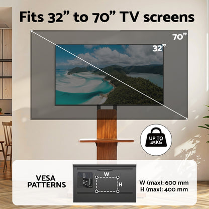 Artiss TV Stand 32-70inches Wooden Tray Swivel Height Adjustable