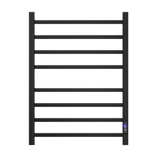 Devanti Heated Towel Rail 8 Square Bars with Timer Electric Heater Warmer Rack