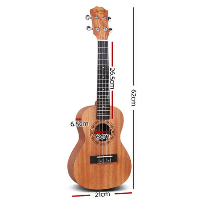 Alpha 23inches Ukulele Natural Mahogany Concert Beginner Gift w/ Carry Bag
