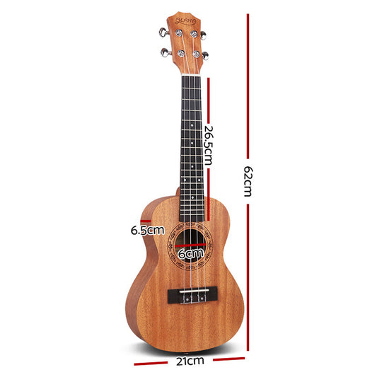Alpha 23inches Ukulele Natural Mahogany Concert Beginner Gift w/ Carry Bag