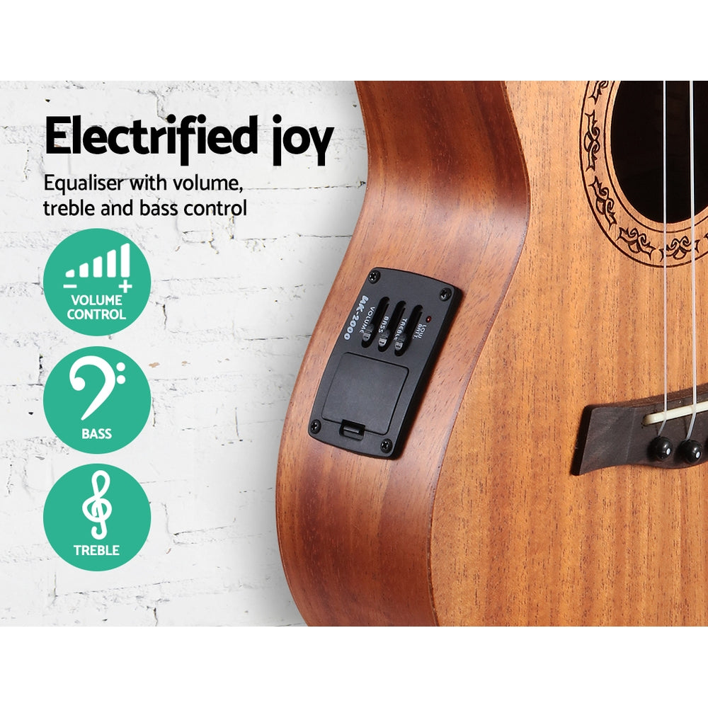 Alpha 26inches Ukulele Equaliser Natural Mahogany Tenor Beginner Gift w/ Bag