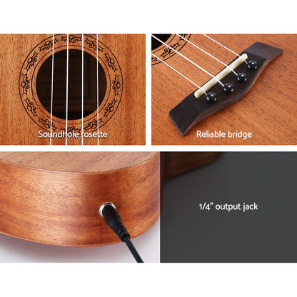 Alpha 26inches Ukulele Equaliser Natural Mahogany Tenor Beginner Gift w/ Bag