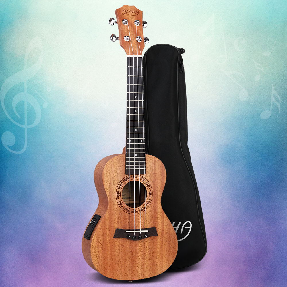 Alpha 26inches Ukulele Equaliser Natural Mahogany Tenor Beginner Gift w/ Bag
