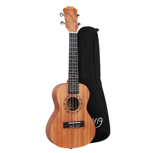 Alpha 26inches Ukulele Natural Mahogany Tenor Beginner Gift w/ Carry Bag