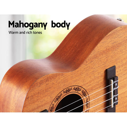 Alpha 26inches Ukulele Natural Mahogany Tenor Beginner Gift w/ Carry Bag